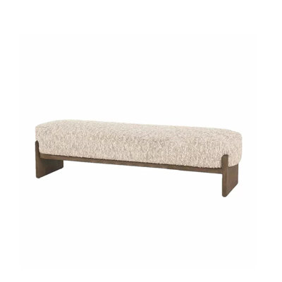 Solid wood lambswool bench by Hokku Designs