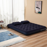 Queen Size Camping Air Mattress Inflatable Bed With Pillow,Include Pump by Arlmont & Co.