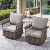 Tapash Emilka Outdoor Patio Wicker Swivel Glide Rocker Chair With Cushions by Winston Porter