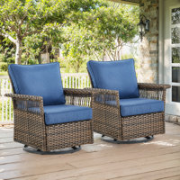 Tapash Emilka Outdoor Patio Wicker Swivel Glide Rocker Chair With Cushions by Winston Porter