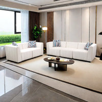 KOKO- White Microfiber Minimalism Living Room Lounge Sofa Sectionals