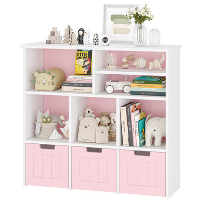 Toy Storage Cabinet With 3 Movable Drawers & 6 Cubes, Children