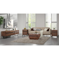 Aadam Living Room Table Sets Of 4, 70 Inch TV Stand, 1 Square Coffee Table With Tempered Glass Top,And 2 End Table, Entertainment Center, Console Tabl by Latitude Run