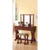 Potterville Vanity Set with Stool and Mirror by Lark Manor