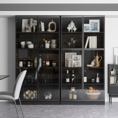 Dining Storage Cabinet with light and glass doors by Latitude Run