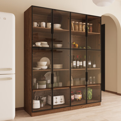 Dining Storage Cabinet with light and glass doors by Latitude Run