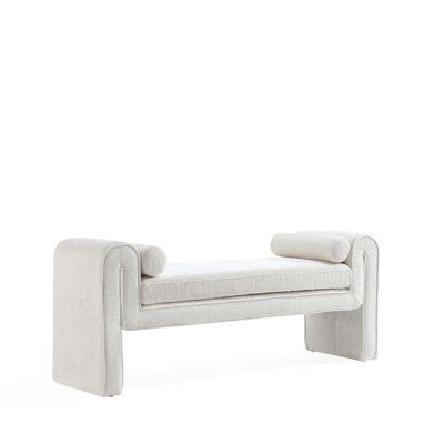 Condord 59" Modern Chenille Upholstered Solid Wood Accent Bench by Manhattan Comfort