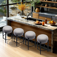 Carie 24" Sherpa Upholstered Counter Stool - Soft & Stylish Bar Stool, Multiple Colors, Modern Kitchen & Island Seating
