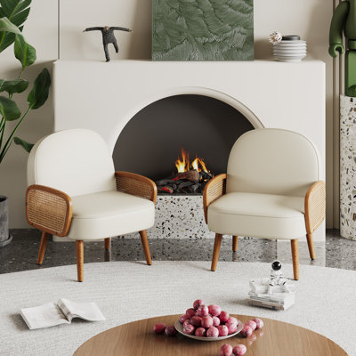 Upholstered Armchair Set Of 2 by George Oliver