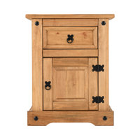 Lindall Solid Wood Farmhouse bedside 1 drawer 1 door nightstand by Millwood Pines