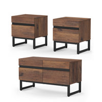 Casar TV Stand And End Table Set Of 3, Living Room Table Sets, 35 Inch TV Stand And 2 End Table Set With Drawers For Living Room, Entertainment Center by Latitude Run