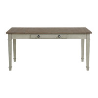 Gracie Oaks Lillimai Rectangular Dining Table in Medium Brown and Washed Stone by Gracie Oaks