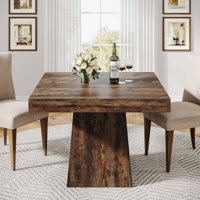 31.5 Inch Square Dining Table, Wood Kitchen Table Small Dinner Table Farmhouse Dining Room Table by Ebern Designs