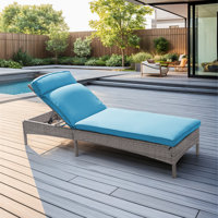 Saily Outdoor Wicker Chaise Lounge by Ebern Designs