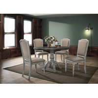 Geovany Weathered White Wood 5-Piece Dining Set by Ophelia & Co.