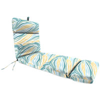 72" x 21" Lilo Tapioca Multicolor Abstract Outdoor Chaise Lounge Cushion with Ties and Loop by Wrought Studio