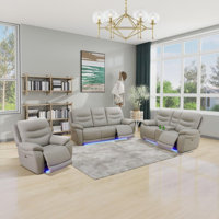 3 - Piece Faux Leather Power Reclining Living Room Set With LED Lighting by Latitude Run