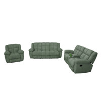3-Piece Premium Corduroy Contemporary and Overstuffed Manual Reclining Living Room Sofa Set by Latitude Run