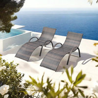 Ofeliya Outdoor Wicker Chaise Lounge Set
