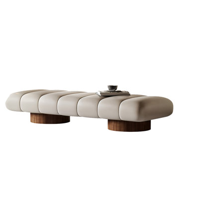 Safron Leather Match Upholstered Bench by Orren Ellis