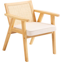 Upholstered Velvet Accent Chair with Rattan Back by Bayou Breeze