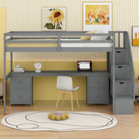Johntavis Kids Twin Loft Bed with Drawers by Harriet Bee
