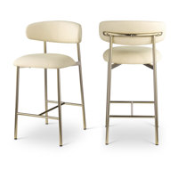 Hikmat Vegan Leather Counter Stool by Everly Quinn