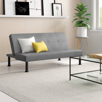Genina Twin 39" Wide Linen Convertible Sofa