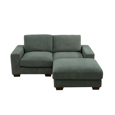 Cronk 72" Wide 3-Piece Corduroy Living Room Modular Sofa with Ottoman by Ebern Designs