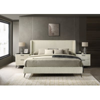 Northington Mavela Wide Wale Upholstery Panel Bed with 2 Nightstands by George Oliver