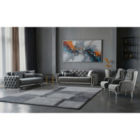 Jadali 4 - Piece Velvet Living Room Set by Everly Quinn