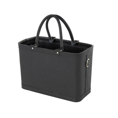 Cole And Grey Leather Handmade Box Style Single Slot Magazine Holder With Arched Handles by Ebern Designs