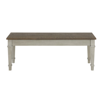 August GroveCharith Storage Dining Bench in Medium Brown and Washed Stone by August Grove