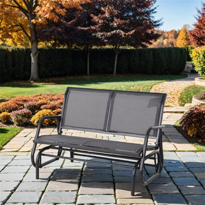 Borup Steel Outdoor Bench by Lark Manor