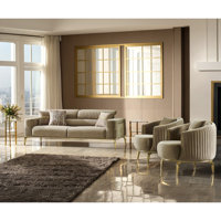 Quntee 3 - Piece Velvet Living Room Set by Everly Quinn