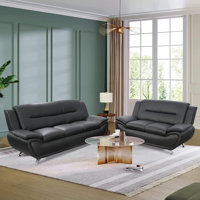 Chloeanne 2 - Piece Faux Leather Living Room Set by Wrought Studio