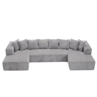 Modern Modular Oversized U-Shaped Sectional Sofa With 8 Pillows