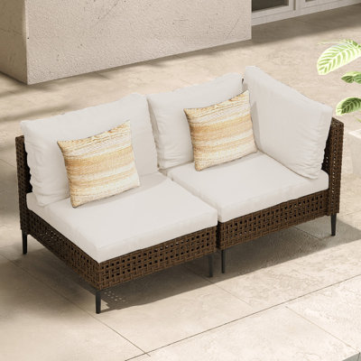 2-Piece Wicker Outdoor Patio Sectional by George Oliver