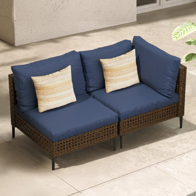 2-Piece Wicker Outdoor Patio Sectional by George Oliver