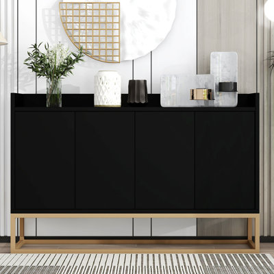 Accent Cabinet, Storage Cabinet, Sideboard Buffet Cabinet, 4 Door Cabinet by Everly Quinn