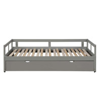 Extending Daybed With Trundle, Wooden Daybed With Trundle by Red Barrel Studio