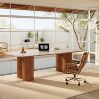 Modern 6.5 ft Large 79-Inch Sintered Stone Long Computer Deskwith Solid Wood Legs Home Office by Brayden Studio
