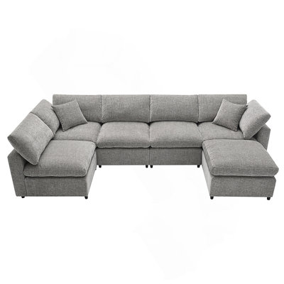 Kierran Chenille 6-Seater Composable Modular Sofa by Latitude Run