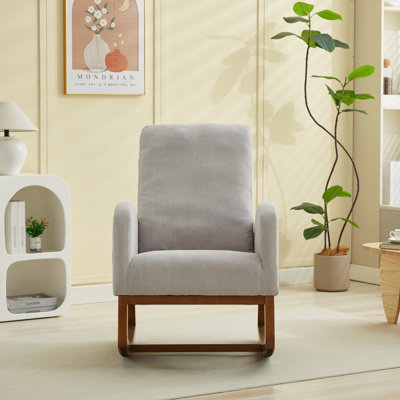 Upholstered Rocking Chair With Solid Wood Leg by Latitude Run