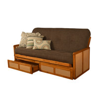 Bridyn Full-size Futon with Storage includes Mattress by Bayou Breeze