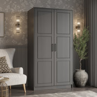 100% Solid Wood Urban 2-Door Wardrobe Armoire by Latitude Run