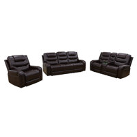 Breathing Leather 3-Piece Couch Living Room Power Recliner Sofa Set