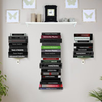 Invisible Floating Bookshelf For Wall Mounted, 4 Tier Vertical Spine Book Tower, 2 Pack White by Ebern Designs