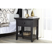 Bedroom Mid Century Modern Nightstand Bed Side Table Solid Wood Nightstand Night Side Table by Lark Manor