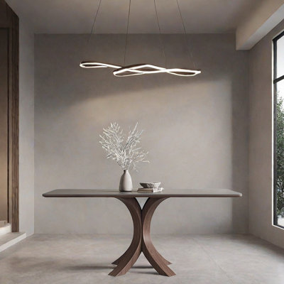 Whittany Modern Matte Ash Wood Rock-Plate Dining Table by Orren Ellis